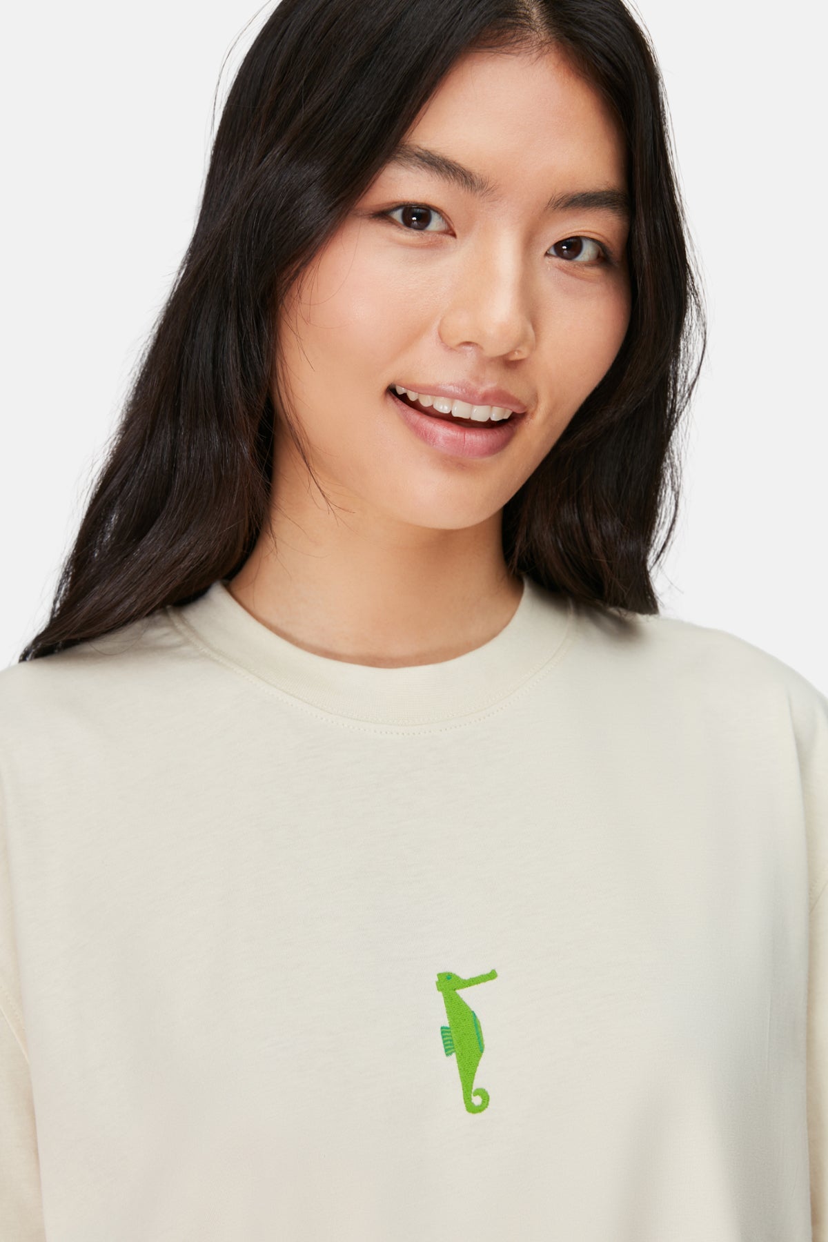 Denizatı Oversize Lightweight T-Shirt - Parşömen Bej