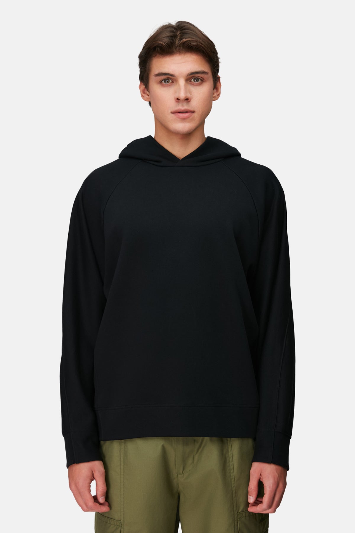 Logo Tag Relaxed Fit Hoodie - Black