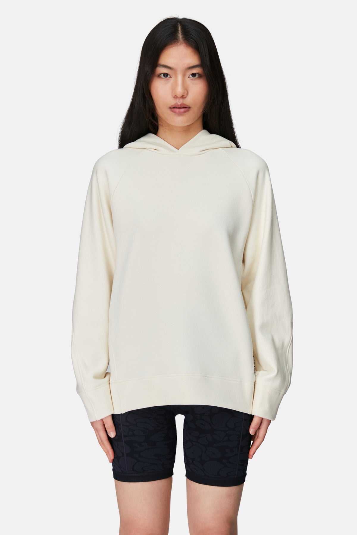 Logo Tag Relaxed Fit Hoodie - Bone White