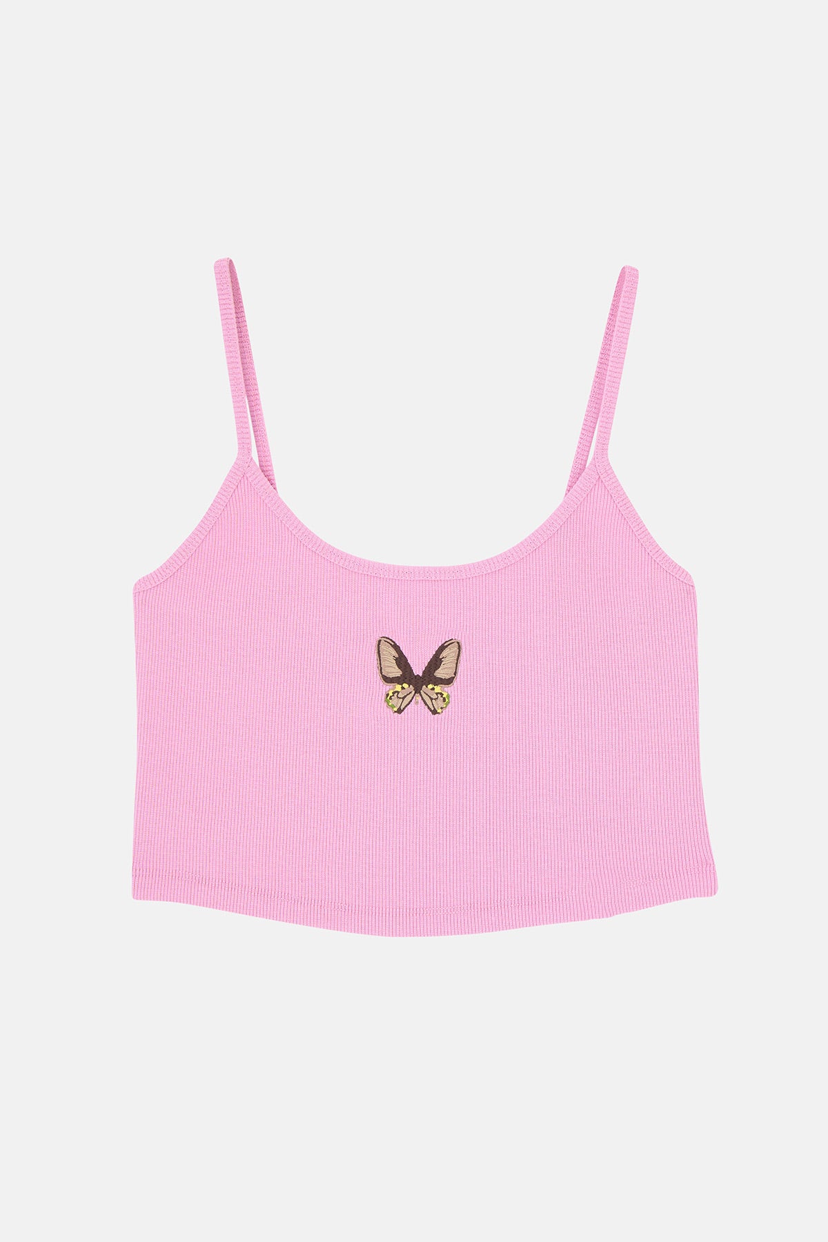 Troides Ribana Askılı Atlet - Pembe