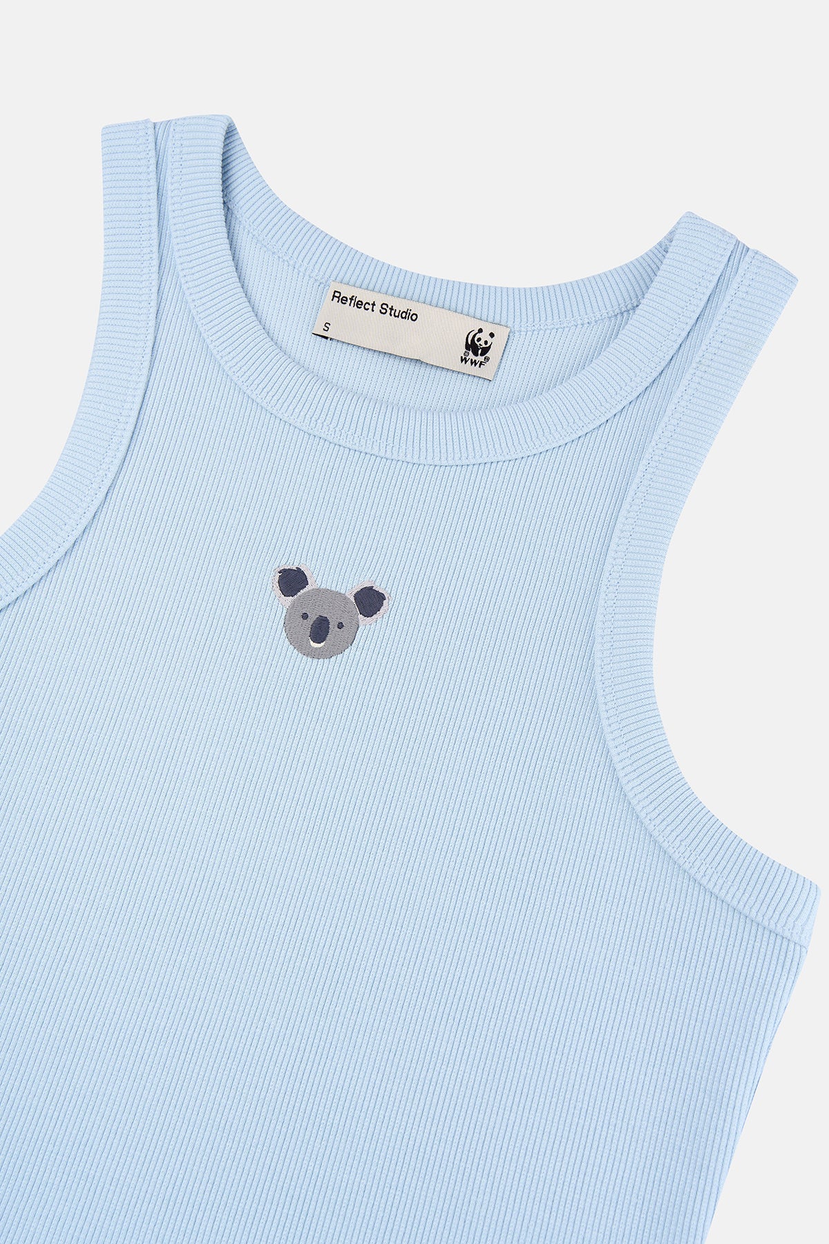Koala Halter Yaka Ribana Crop Top - Açık Mavi
