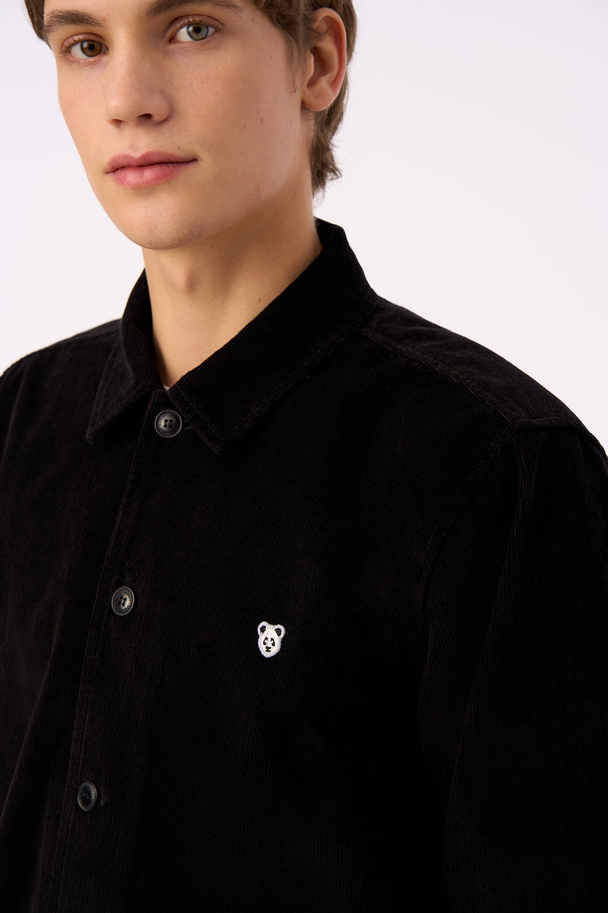 Panda Kadife Ceket - Siyah