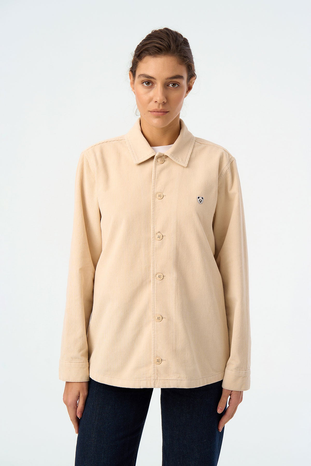 Panda Kadife Ceket - Parşömen Bej