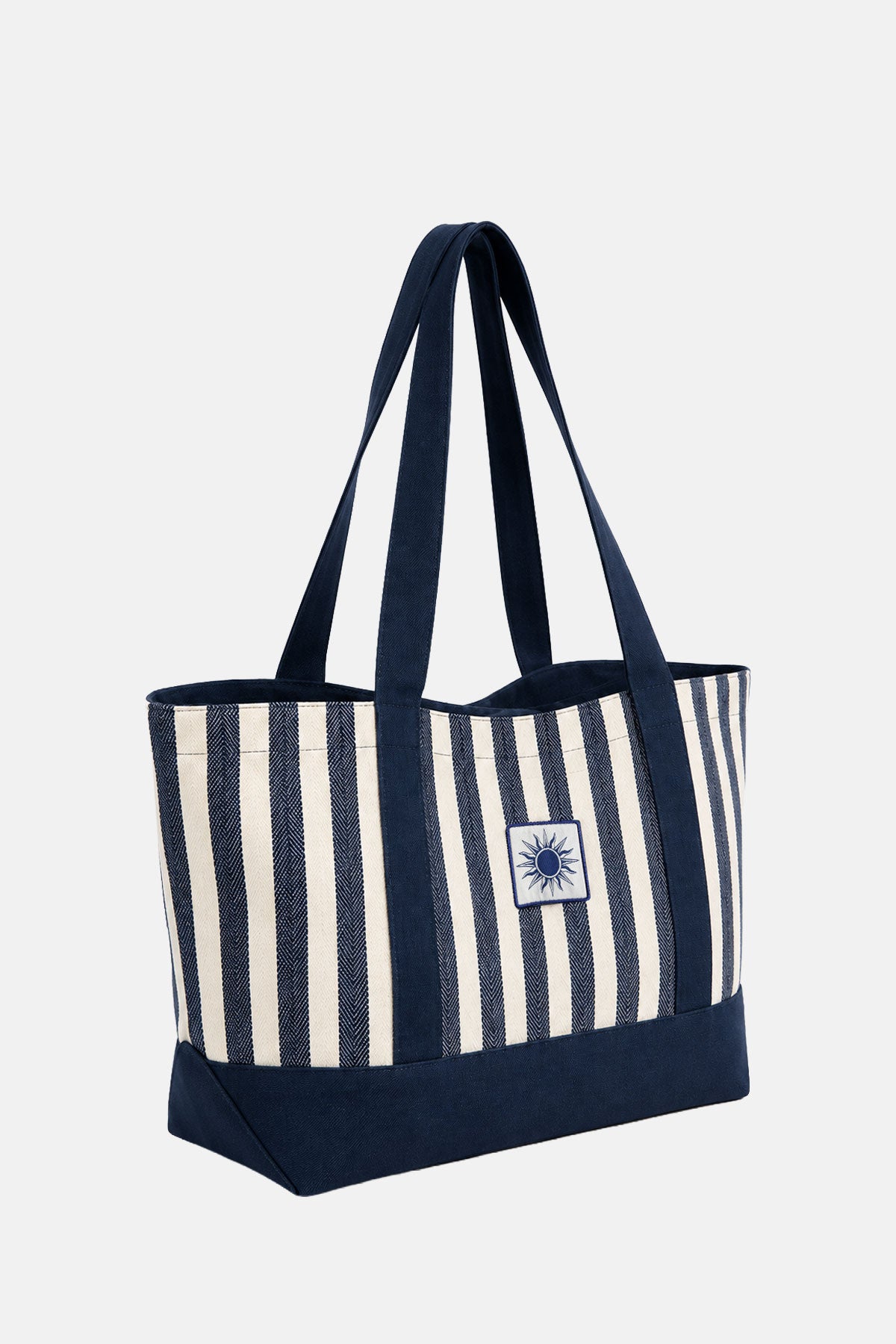 Güneş Harringbone Kanvas Tote Çanta - Lacivert