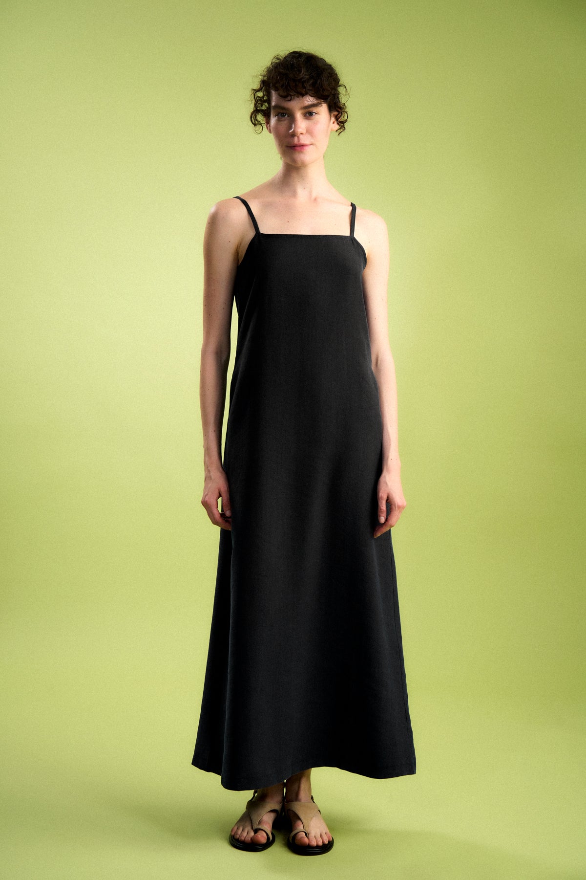 Basic TENCEL™ Uzun Elbise - Siyah