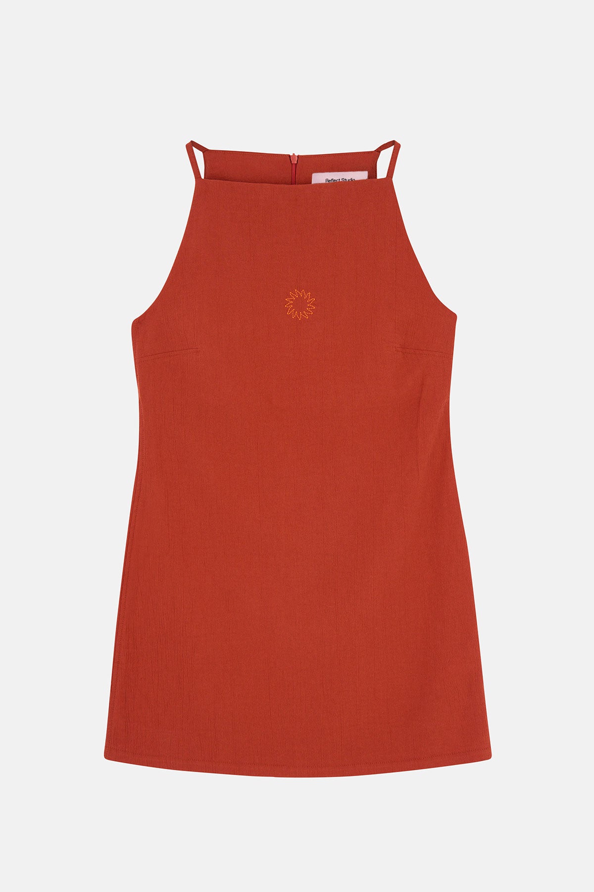 Güneş ve Dalga Müslin Kısa Elbise - Kiremit