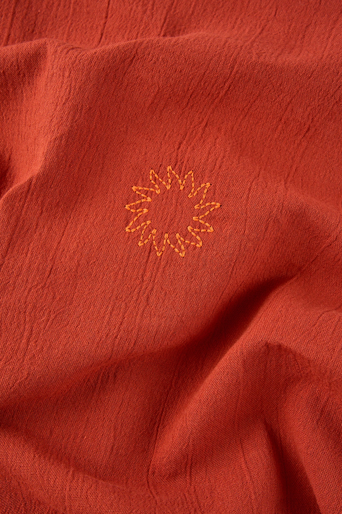 Güneş ve Dalga Müslin Kısa Elbise - Kiremit