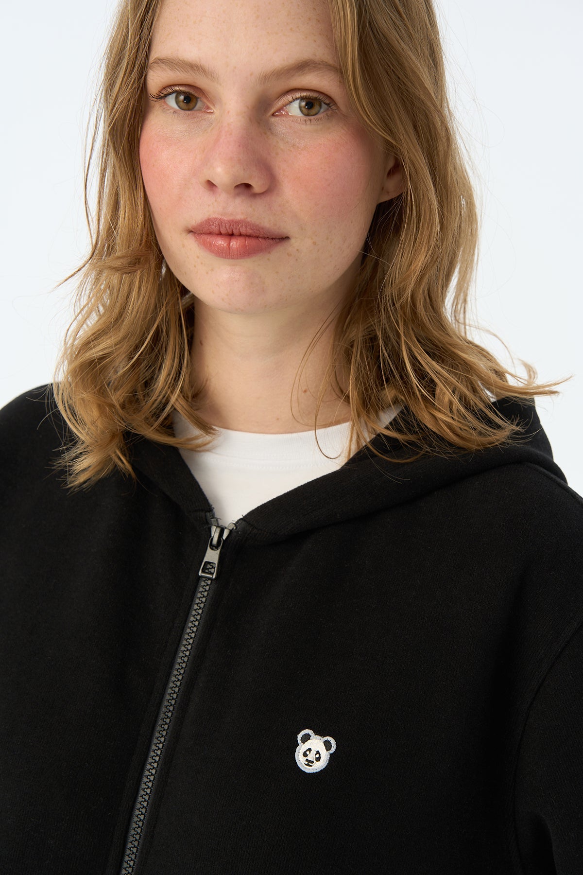 Panda SuperSoft Full Zip Hoodie - Siyah