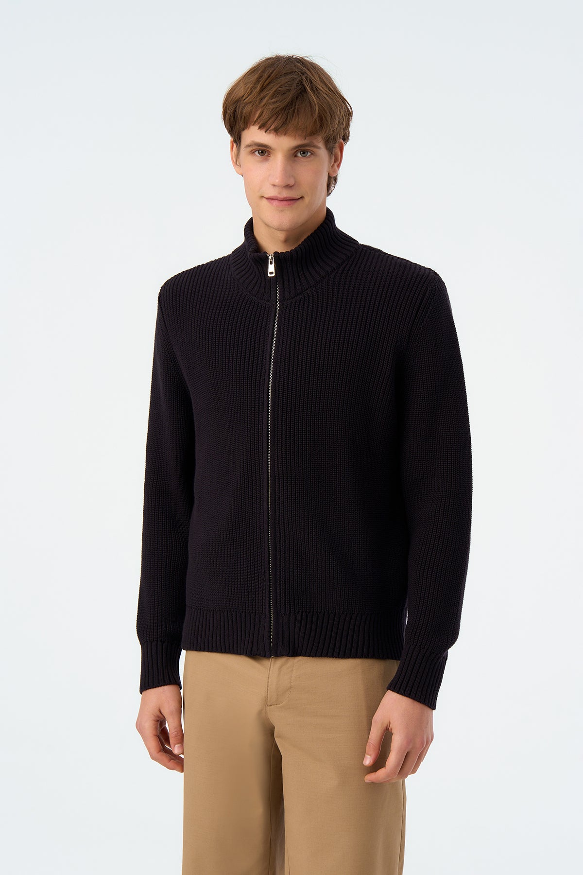 S Logo Full-Zip Triko - Siyah
