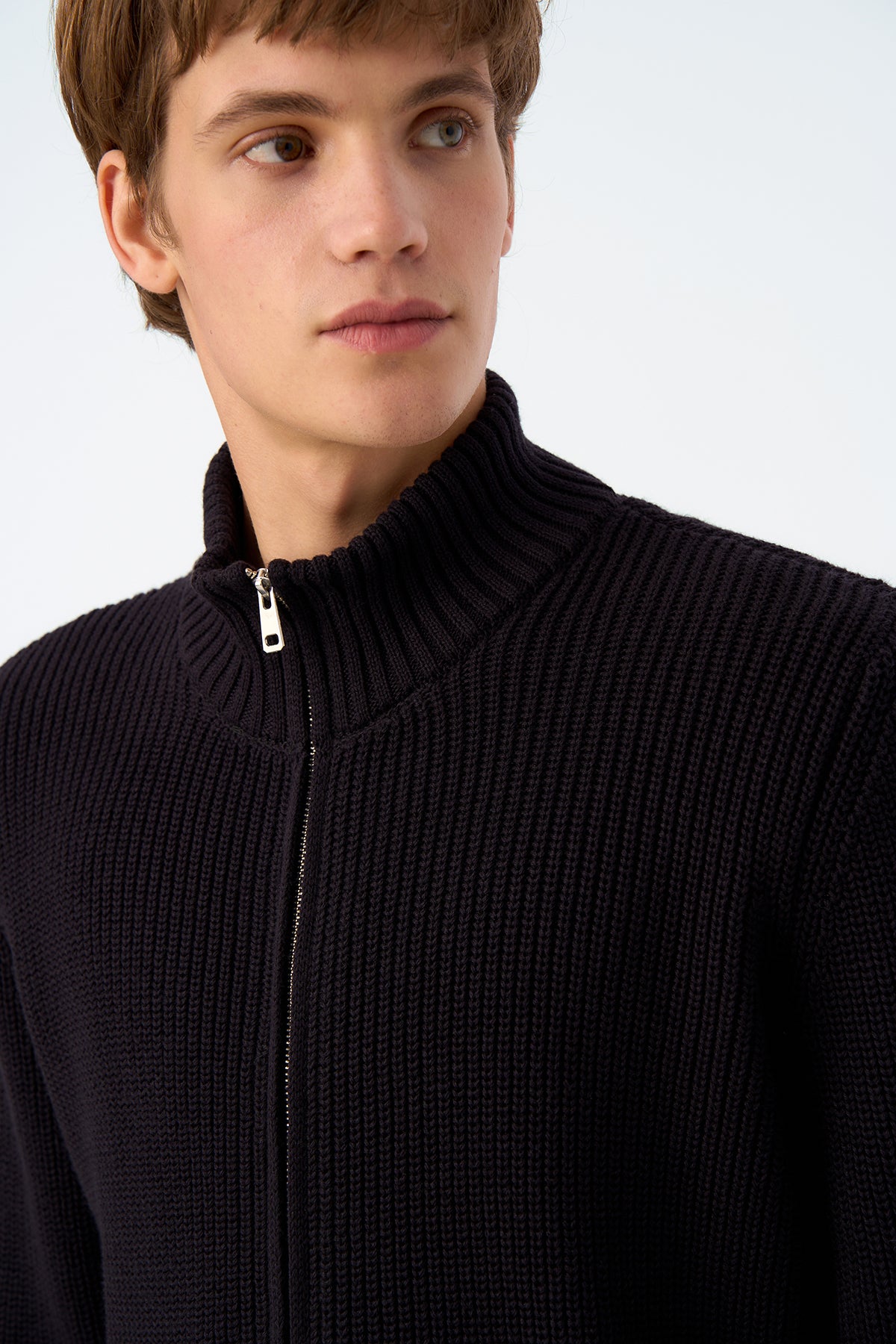 S Logo Full-Zip Triko - Siyah