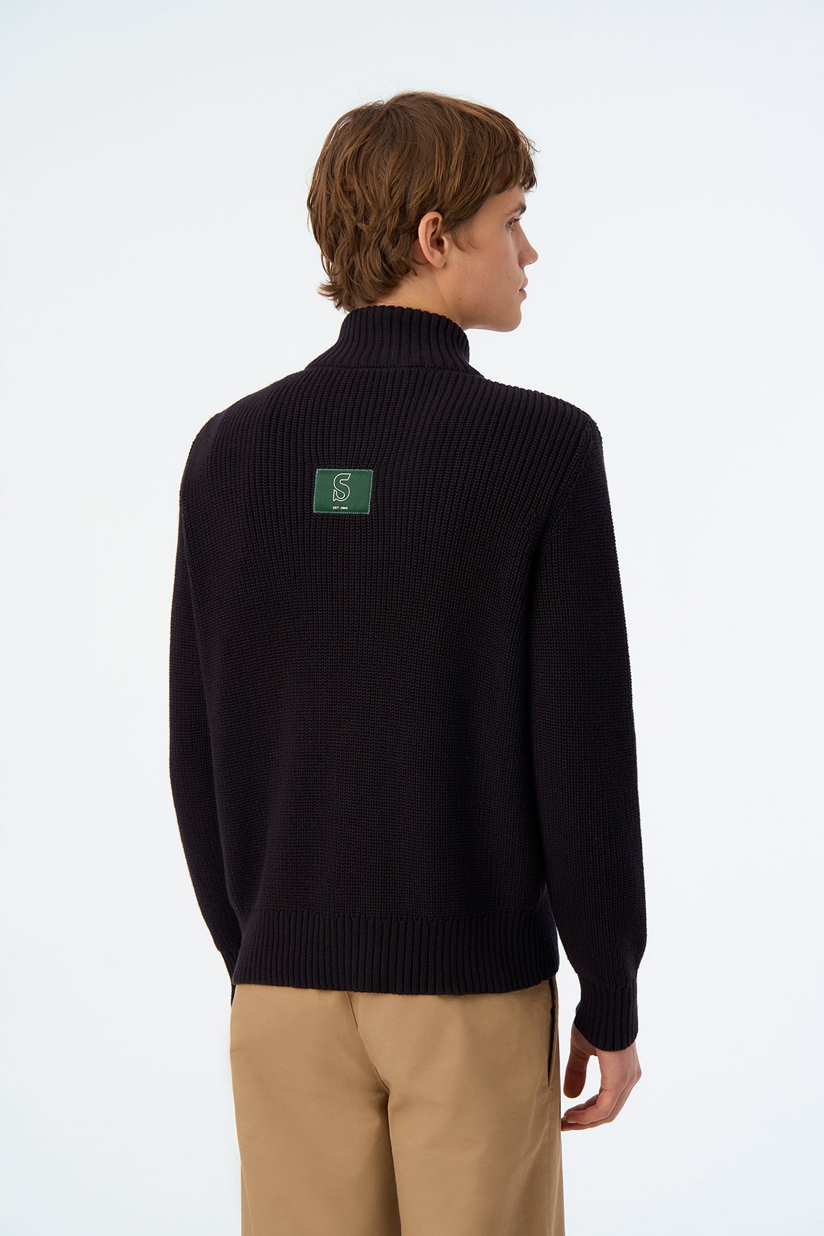 S Logo Full-Zip Triko - Siyah