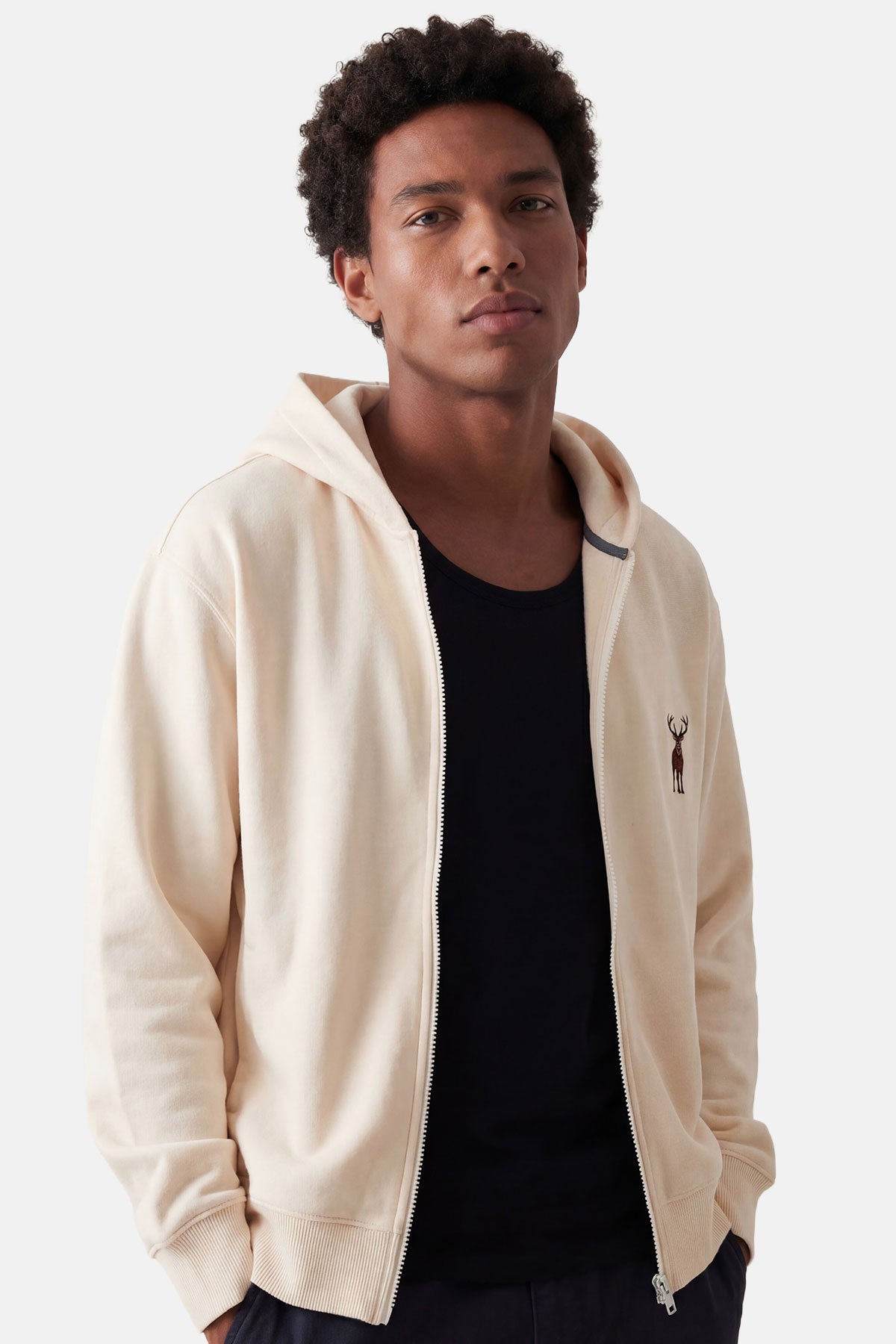 Geyik SuperSoft Full Zip Hoodie - Ekru