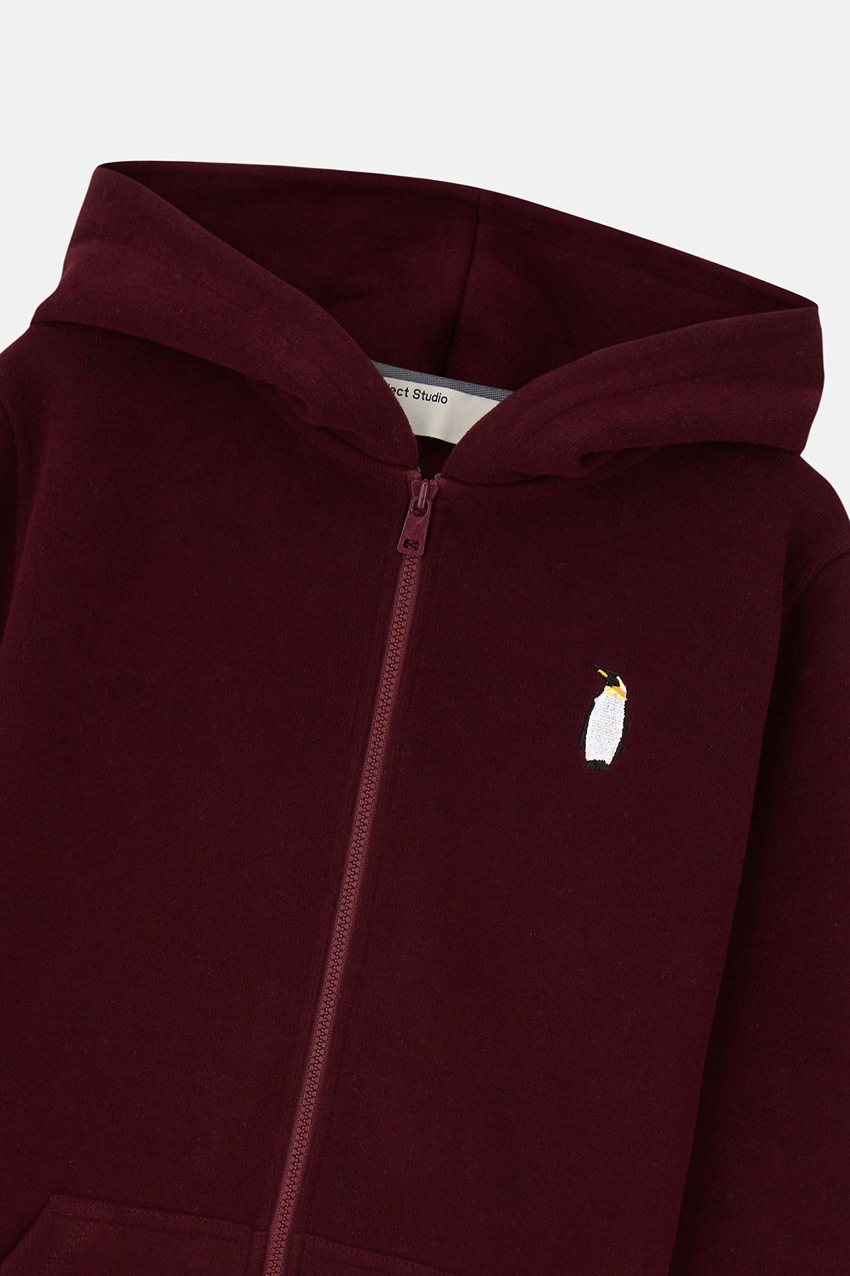 İmparator Penguen SuperSoft Full-Zip Çocuk Hoodie - Bordo
