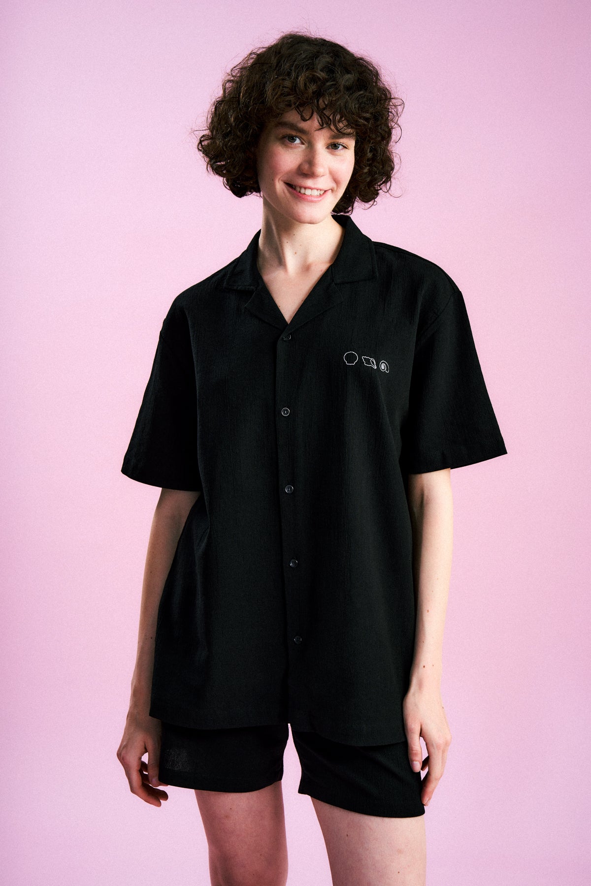 Deniz Kabukları Müslin Gömlek - Siyah