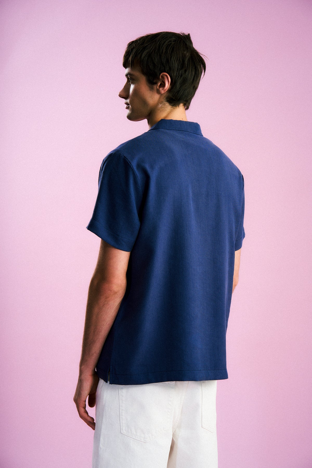 Basic TENCEL™ Kısakollu Gömlek - Lacivert