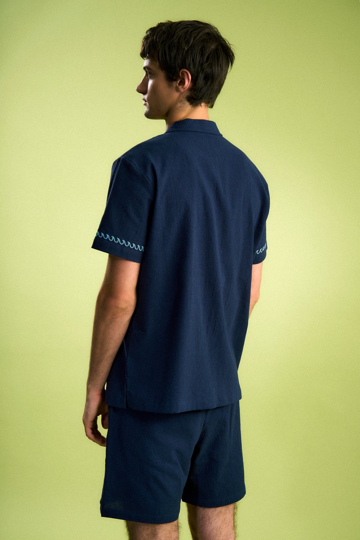 Güneş ve Dalga Müslin Gömlek - Lacivert