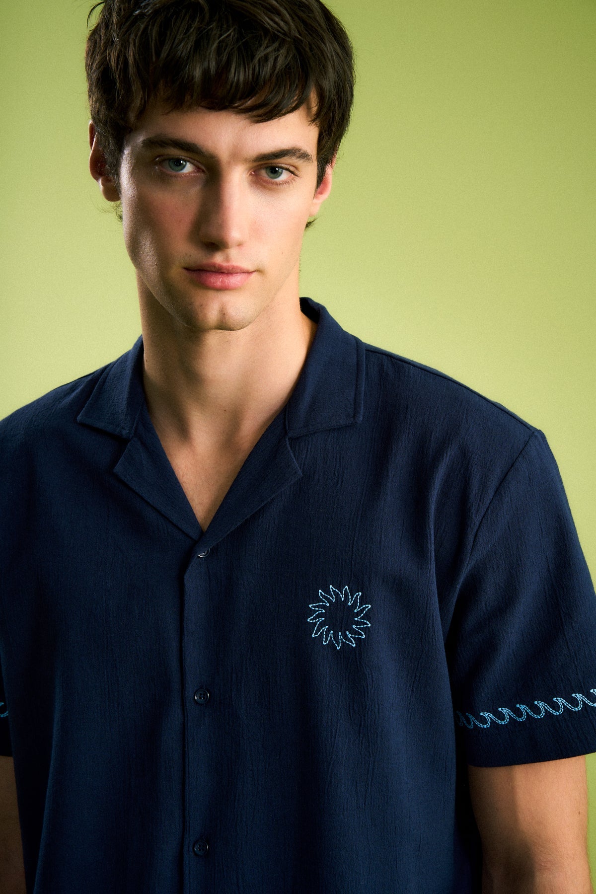 Güneş ve Dalga Müslin Gömlek - Lacivert