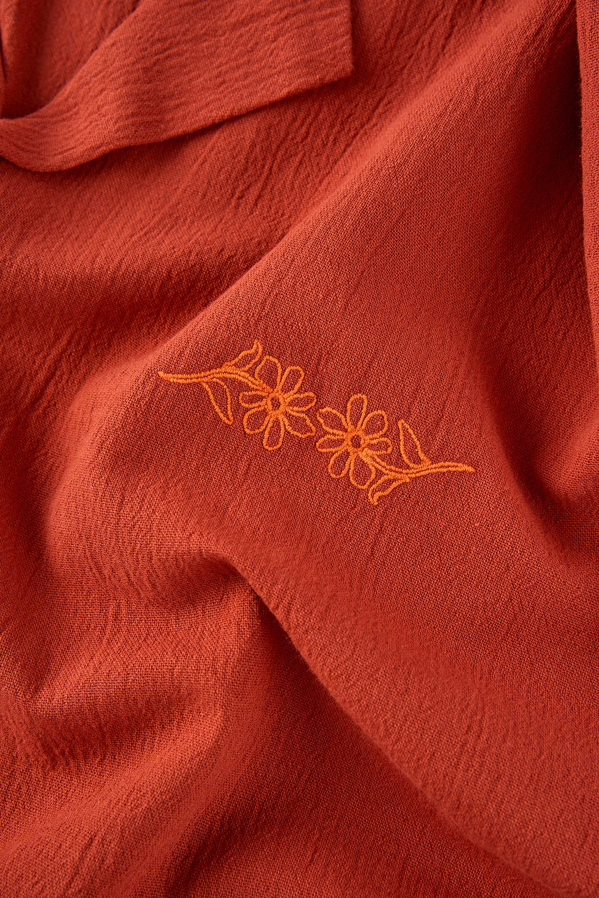 Çiçek Müslin Gömlek - Kiremit