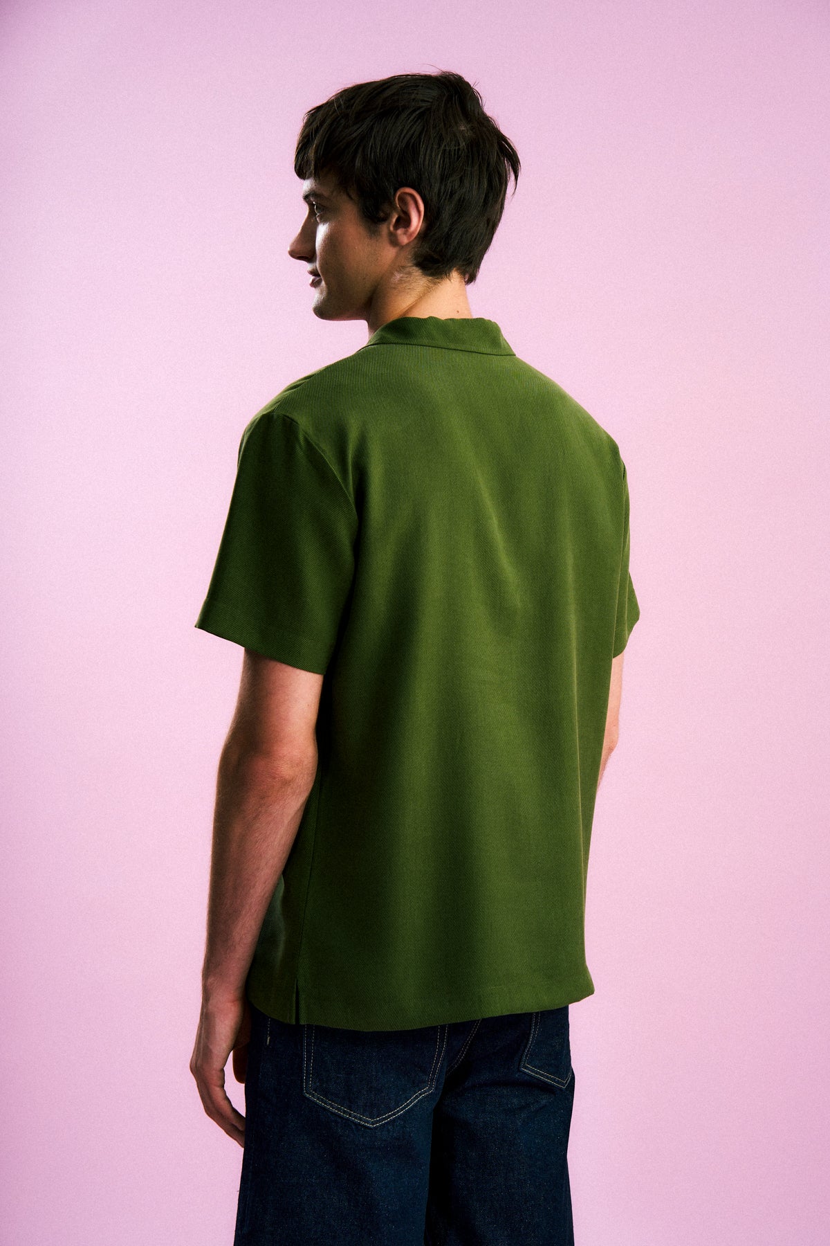 Basic TENCEL™ Kısakollu Gömlek - Haki