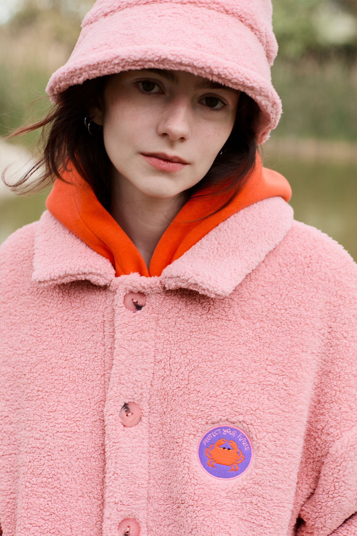 Yengeç Sherpa Şapka - Pembe