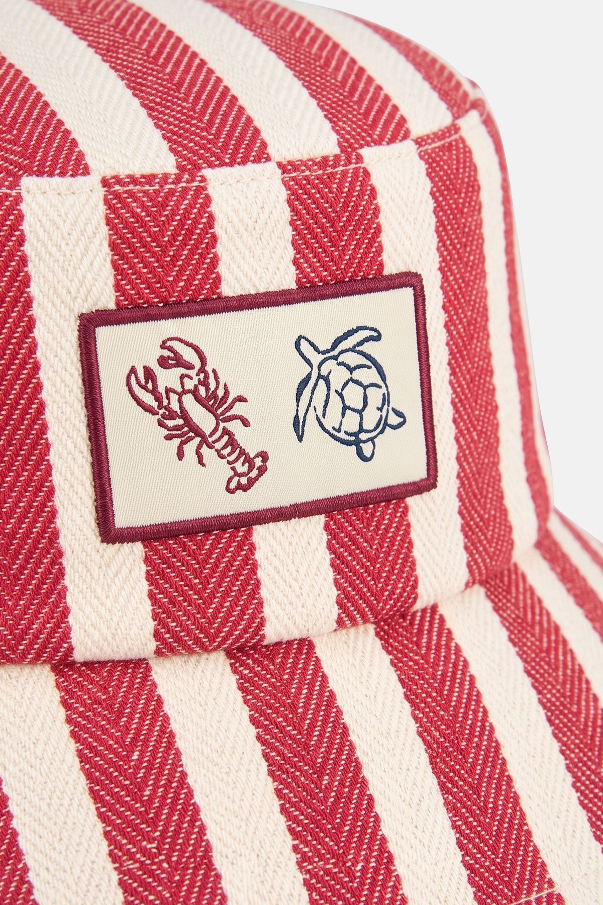Resort Herringbone Bucket Hat - Kırmızı