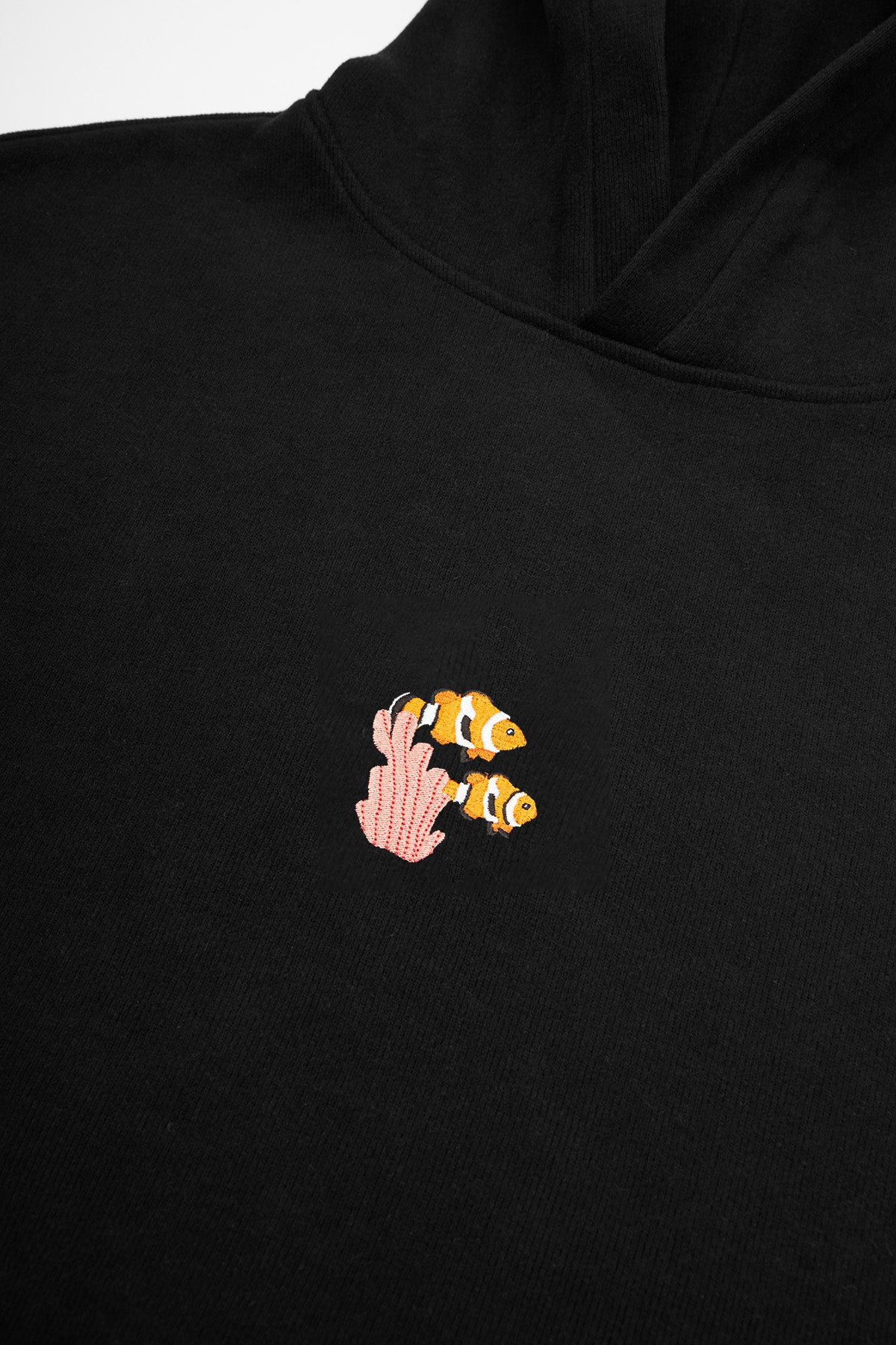 Palyaço Balığı SuperSoft Crop Hoodie - Siyah