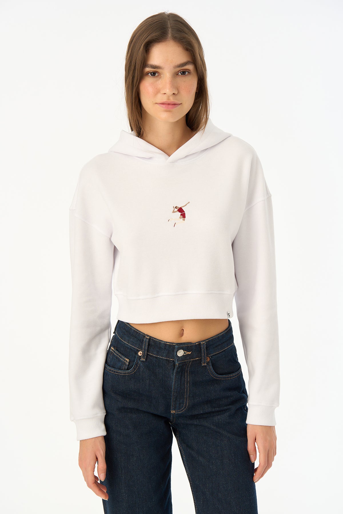 Spike SuperSoft Crop Hoodie - Beyaz
