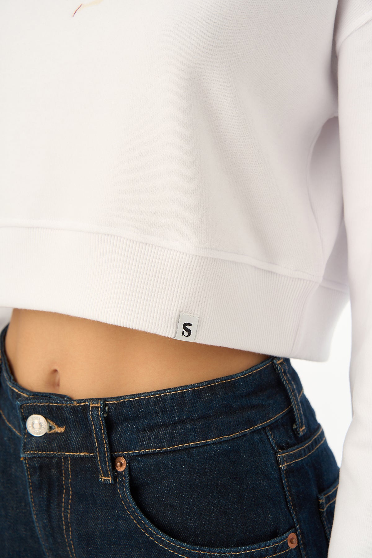 Spike SuperSoft Crop Hoodie - Beyaz