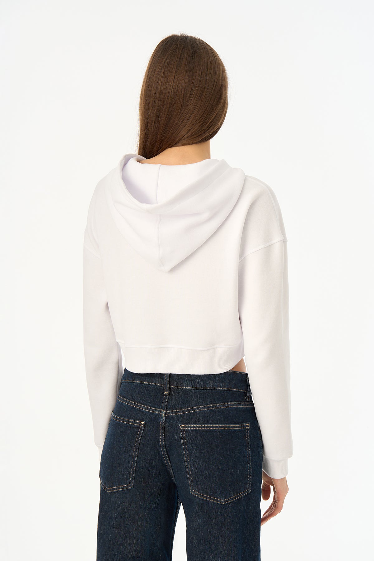 Spike SuperSoft Crop Hoodie - Beyaz