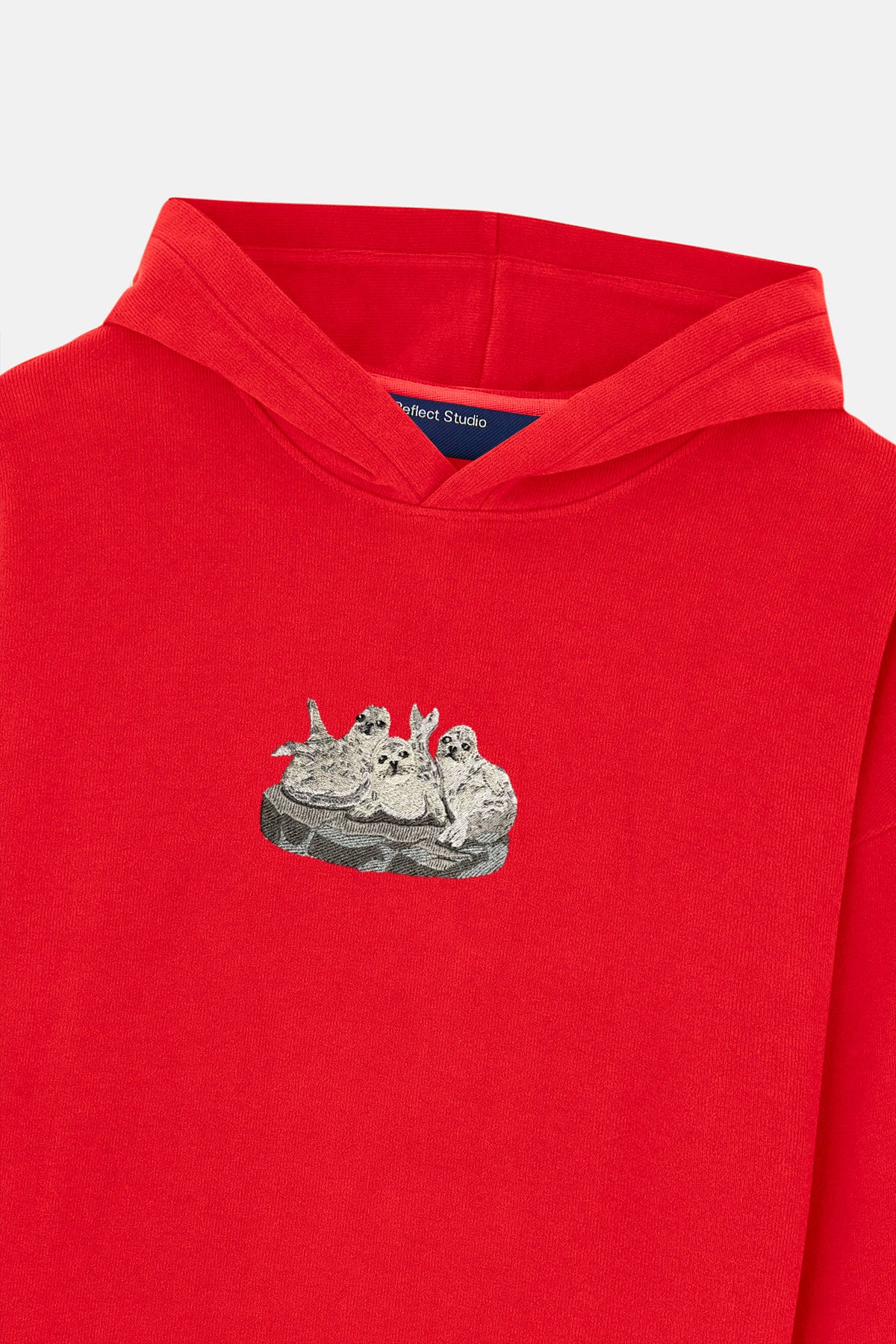 Benekli Fok Ailesi SuperSoft Hoodie - Kırmızı