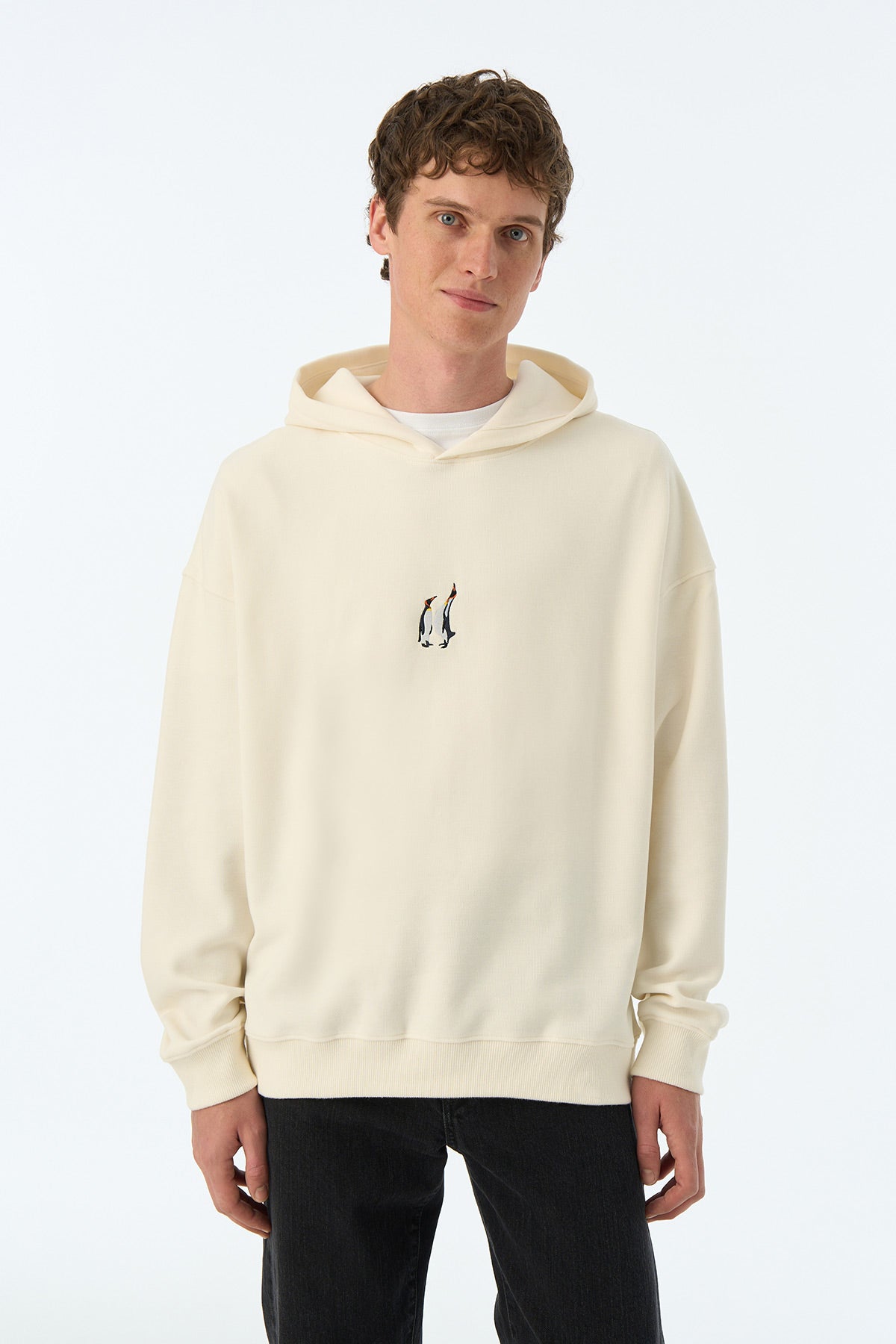 İmparator Penguen SuperSoft Hoodie - Ekru