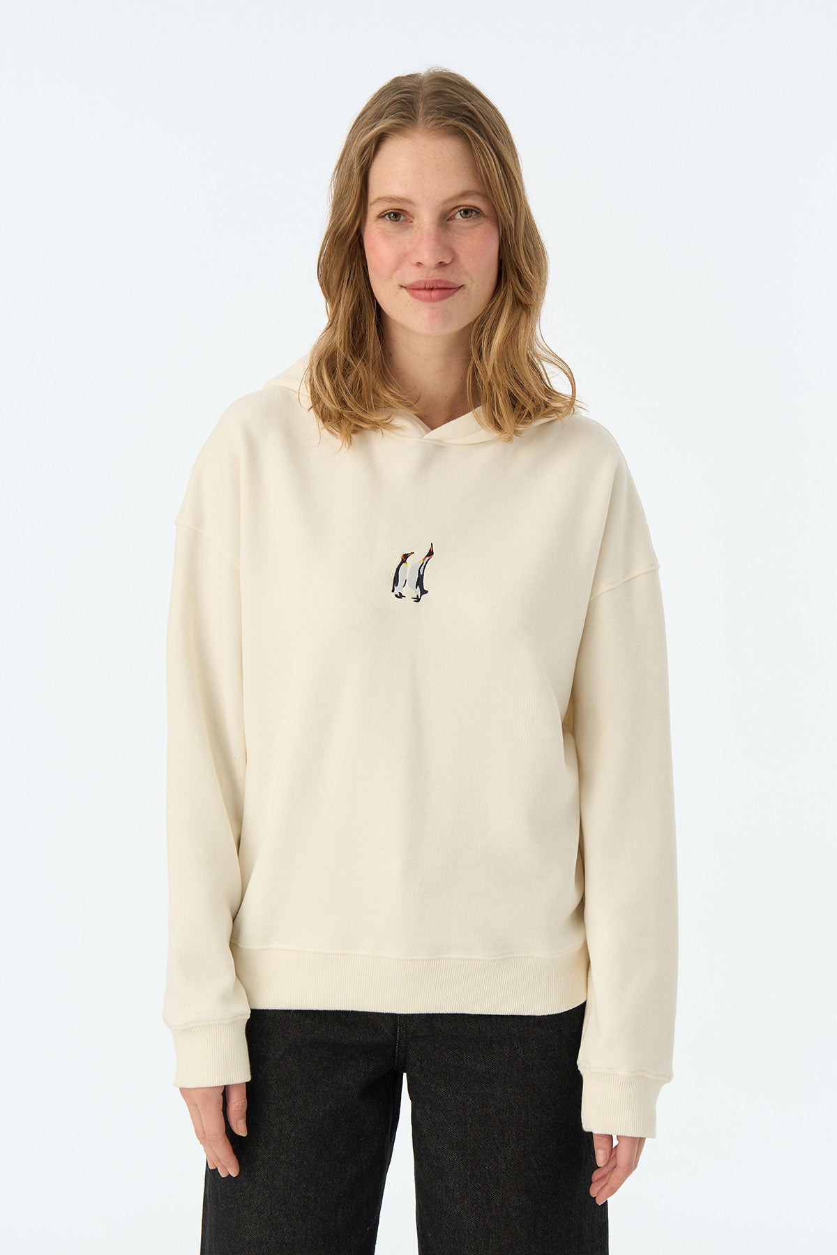 İmparator Penguen SuperSoft Hoodie - Ekru