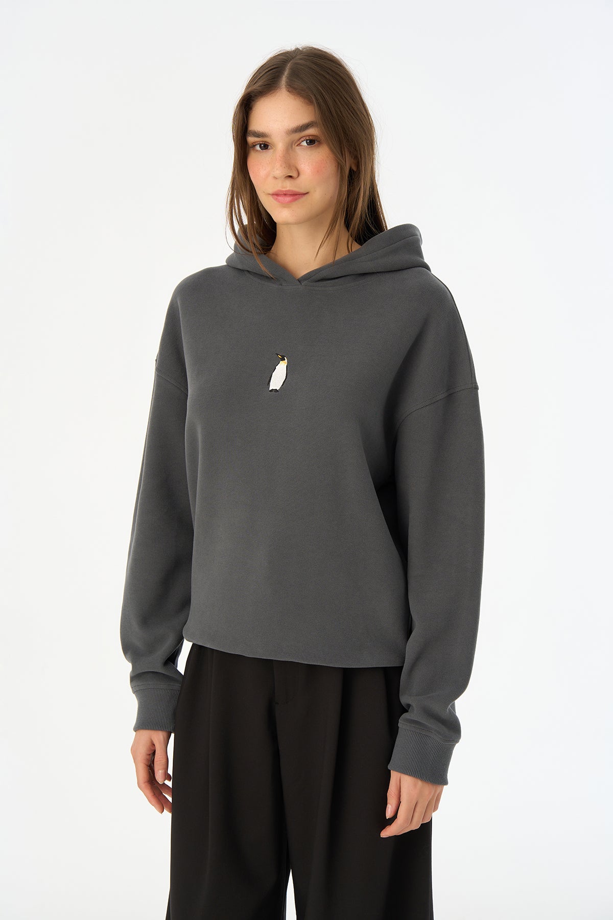 İmparator Penguen SuperSoft Hoodie - Antrasit