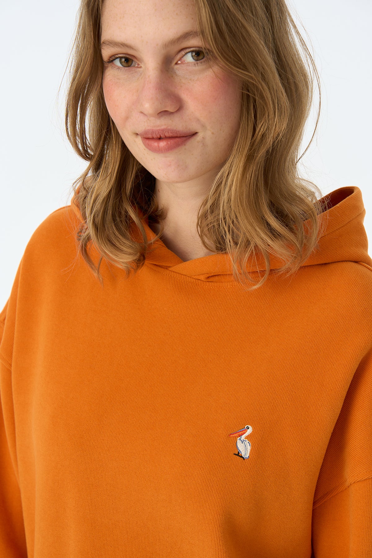 Tepeli Pelikan SuperSoft Hoodie - Koyu Turuncu