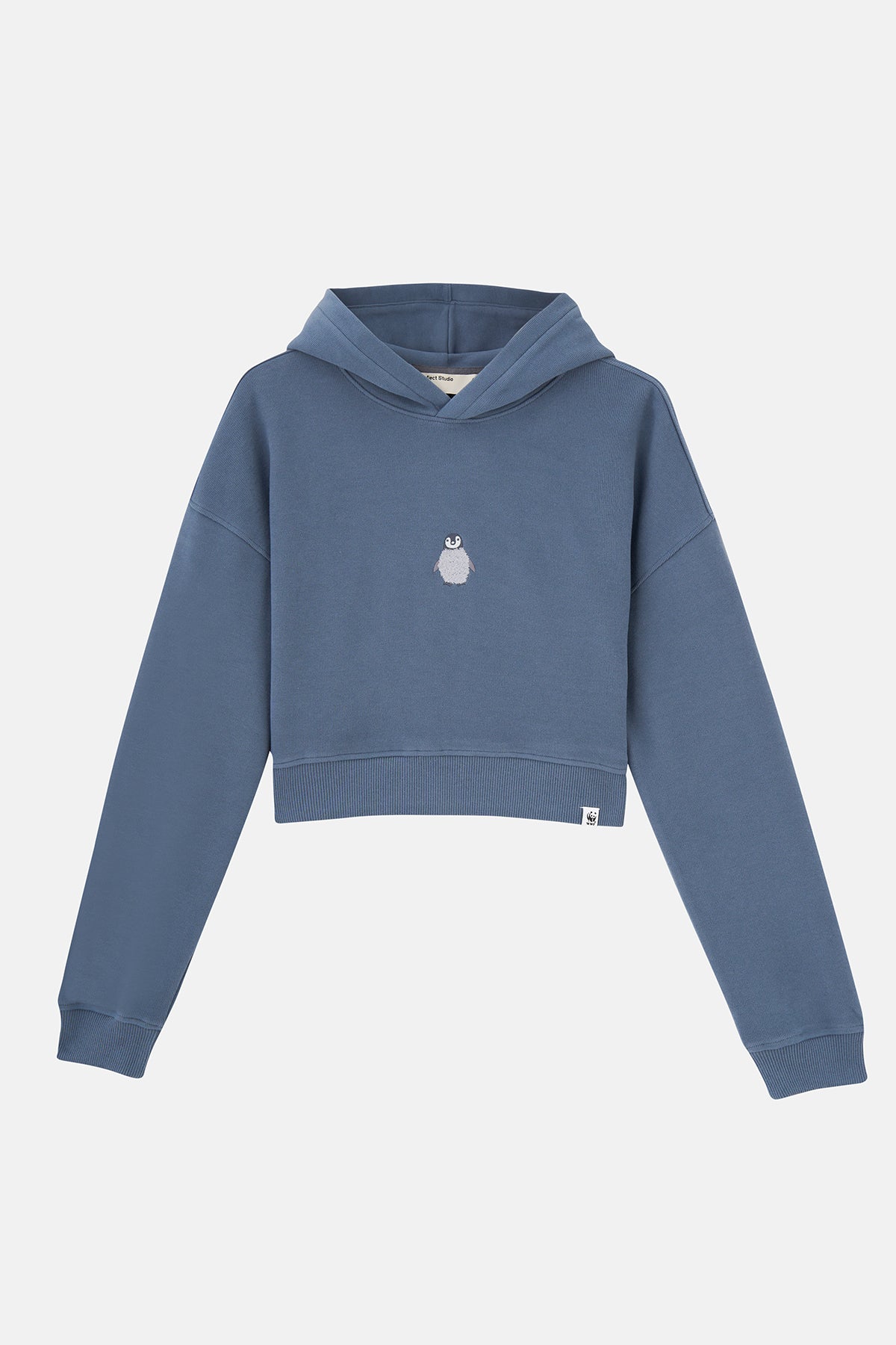 İmparator Penguen SuperSoft Crop Hoodie - Flint Mavi