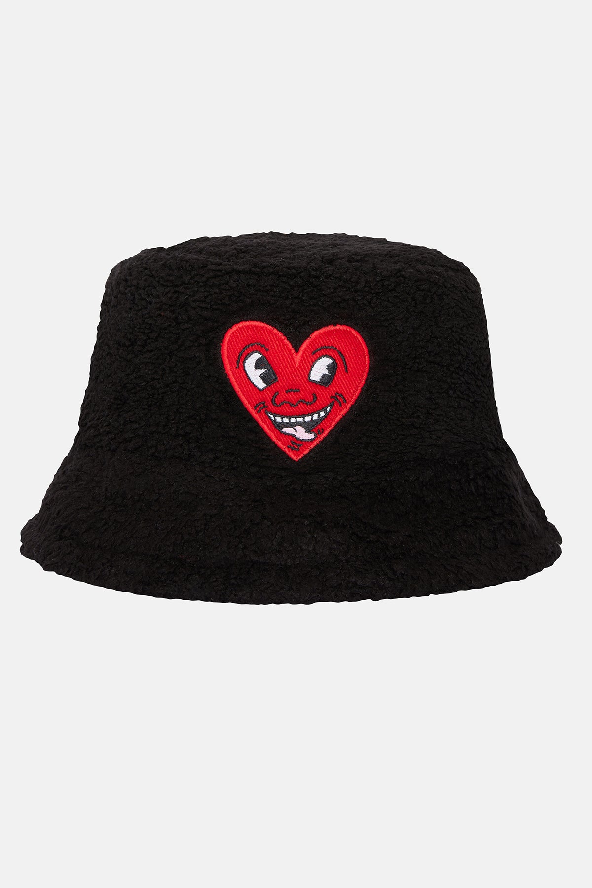 Keith Haring Heart Sherpa Bucket Hat - Siyah – Reflect Studio