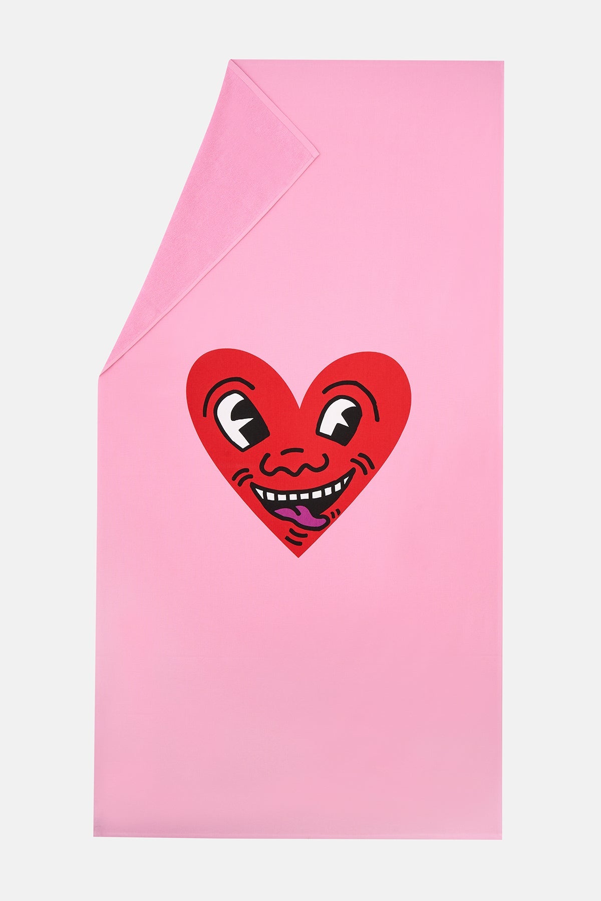 Keith Haring Heart Havlu - Pembe
