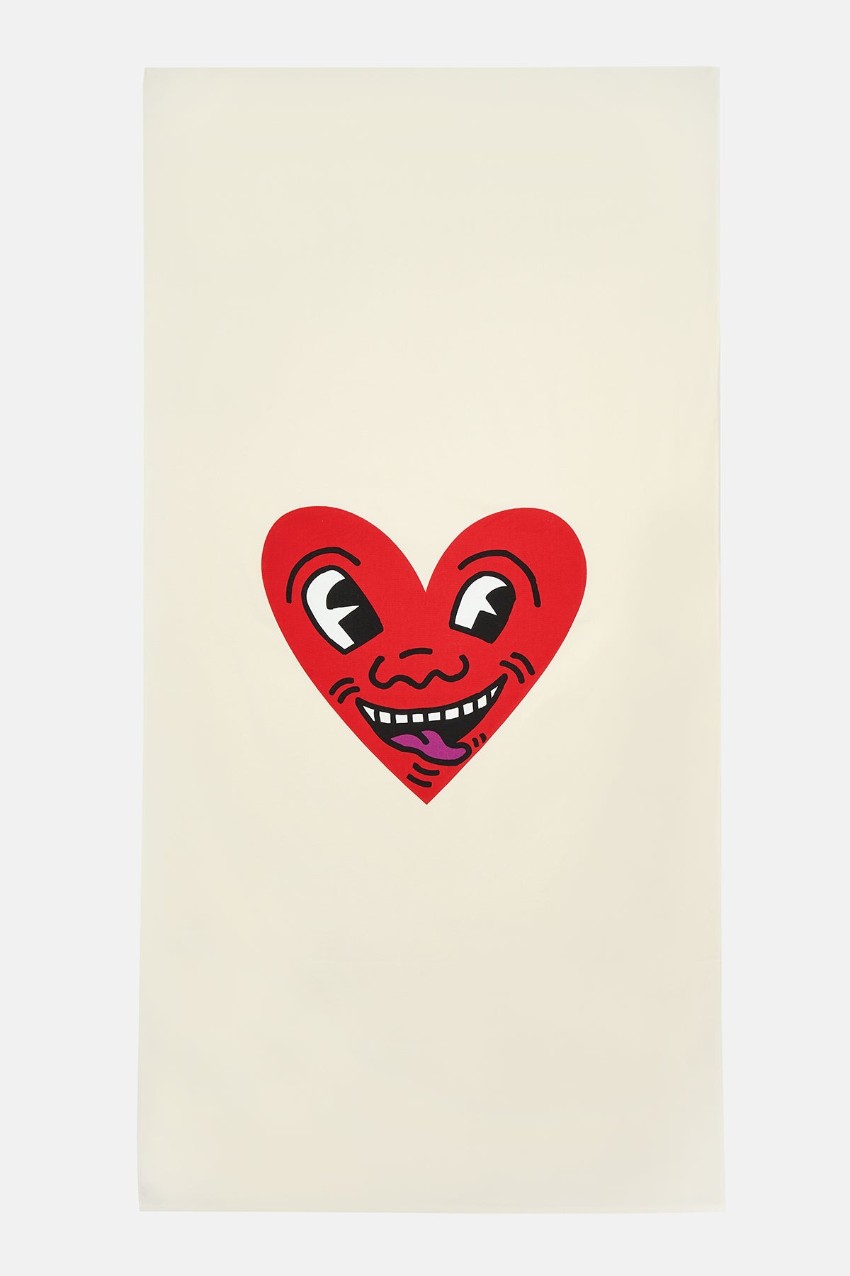 Keith Haring Heart Havlu - Ekru