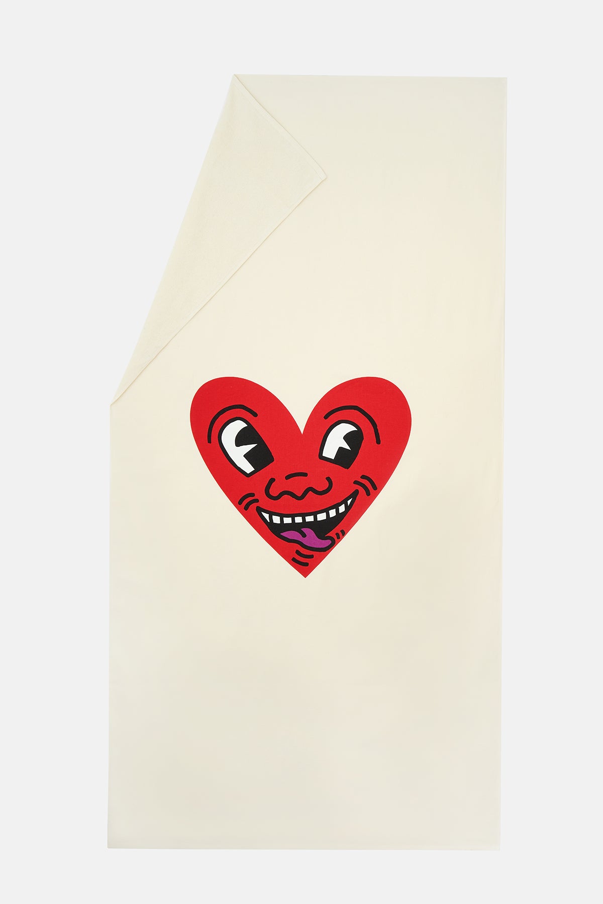 Keith Haring Heart Havlu - Ekru