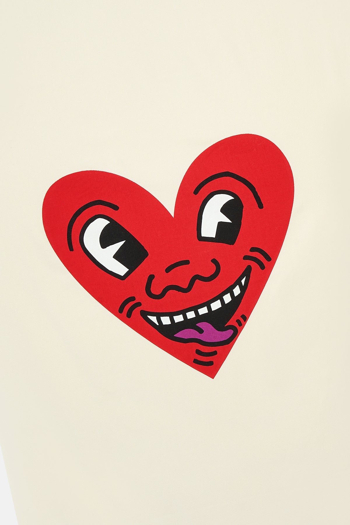 Keith Haring Heart Havlu - Ekru