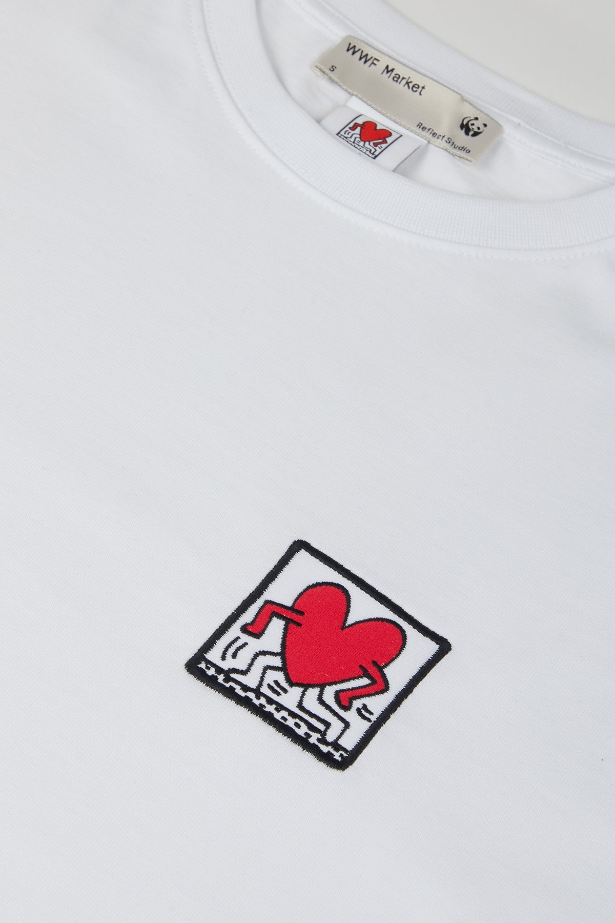 Keith Haring Hug Heavyweight T-Shirt - Beyaz
