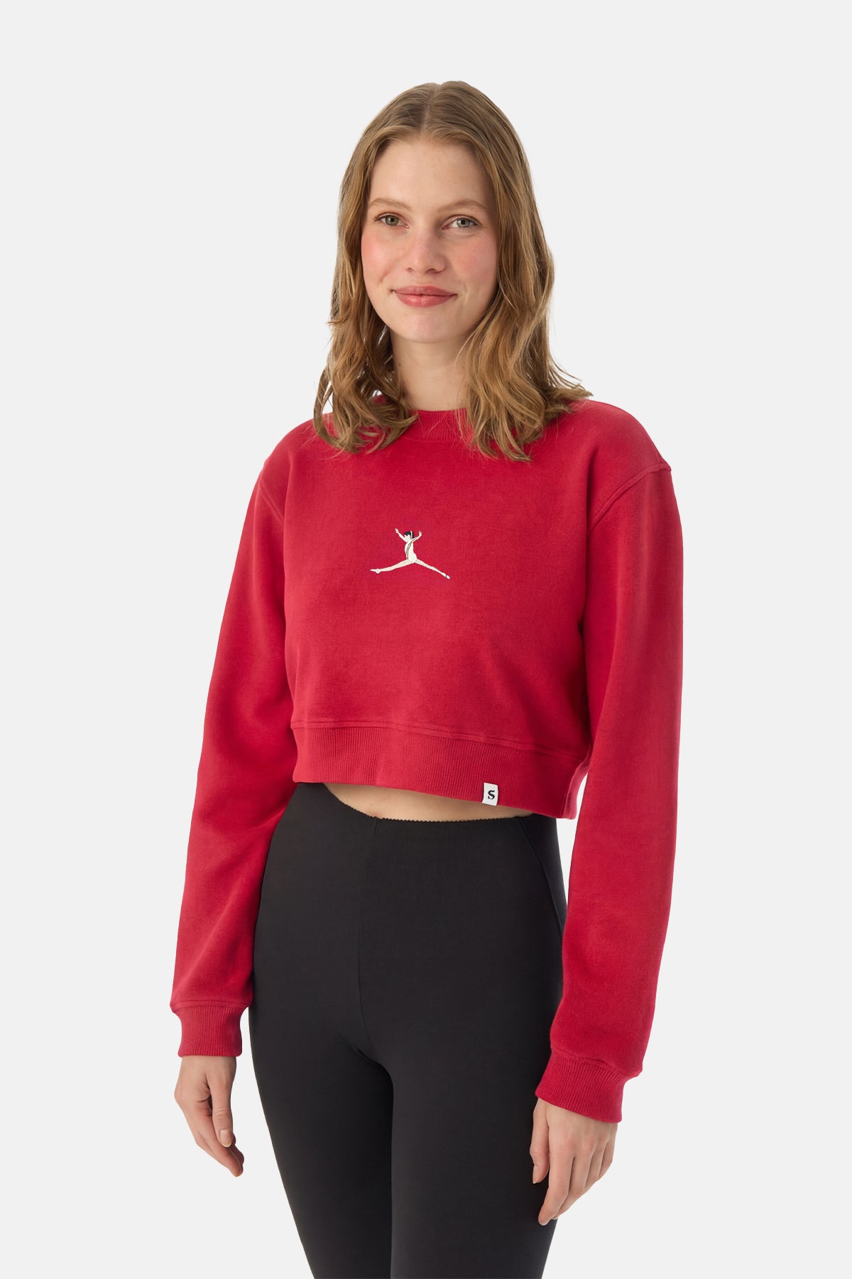 Perfect 10 SuperSoft Crop Sweatshirt - Bordo