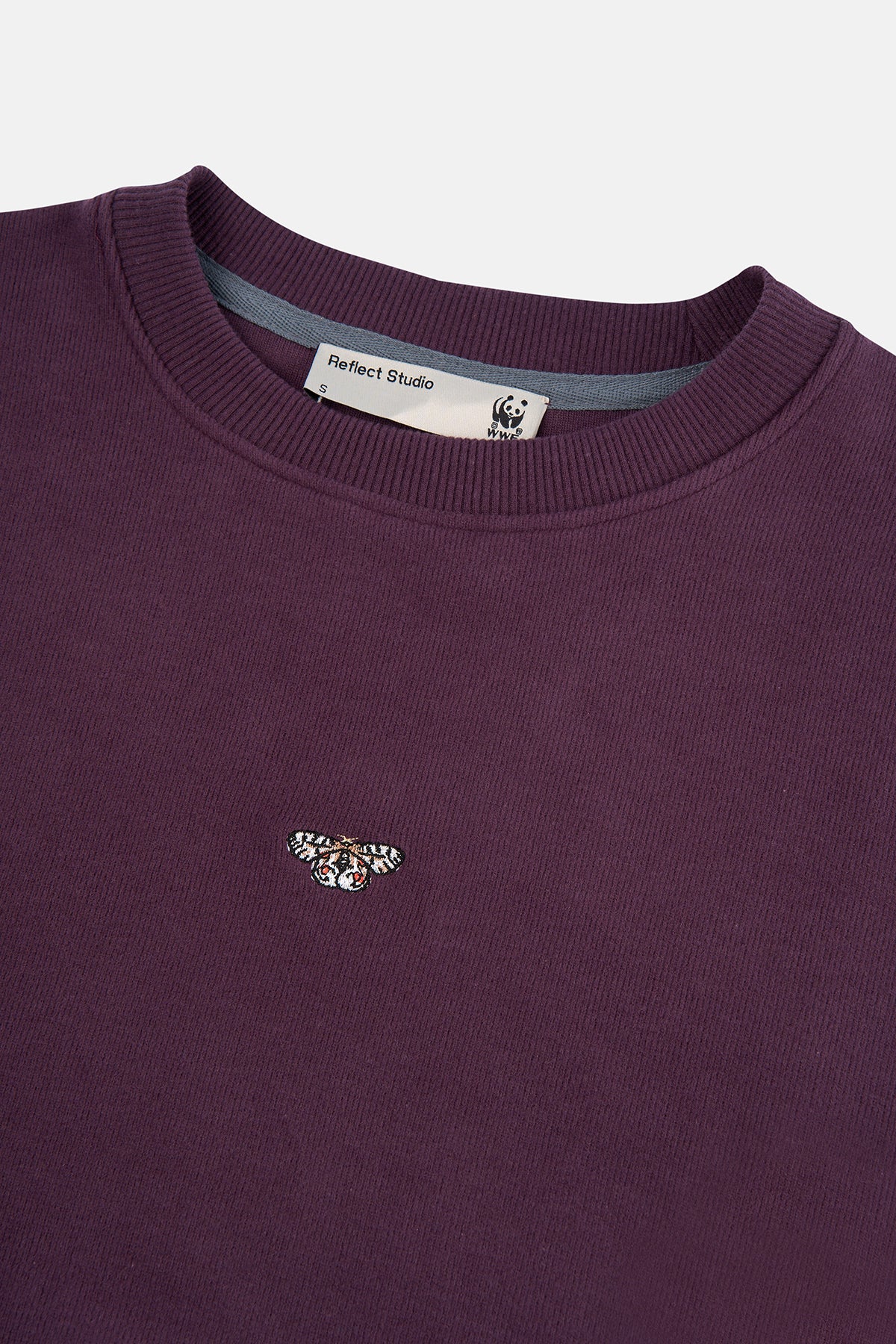 Apollo Kelebeği SuperSoft Crop Sweatshirt - Mürdüm