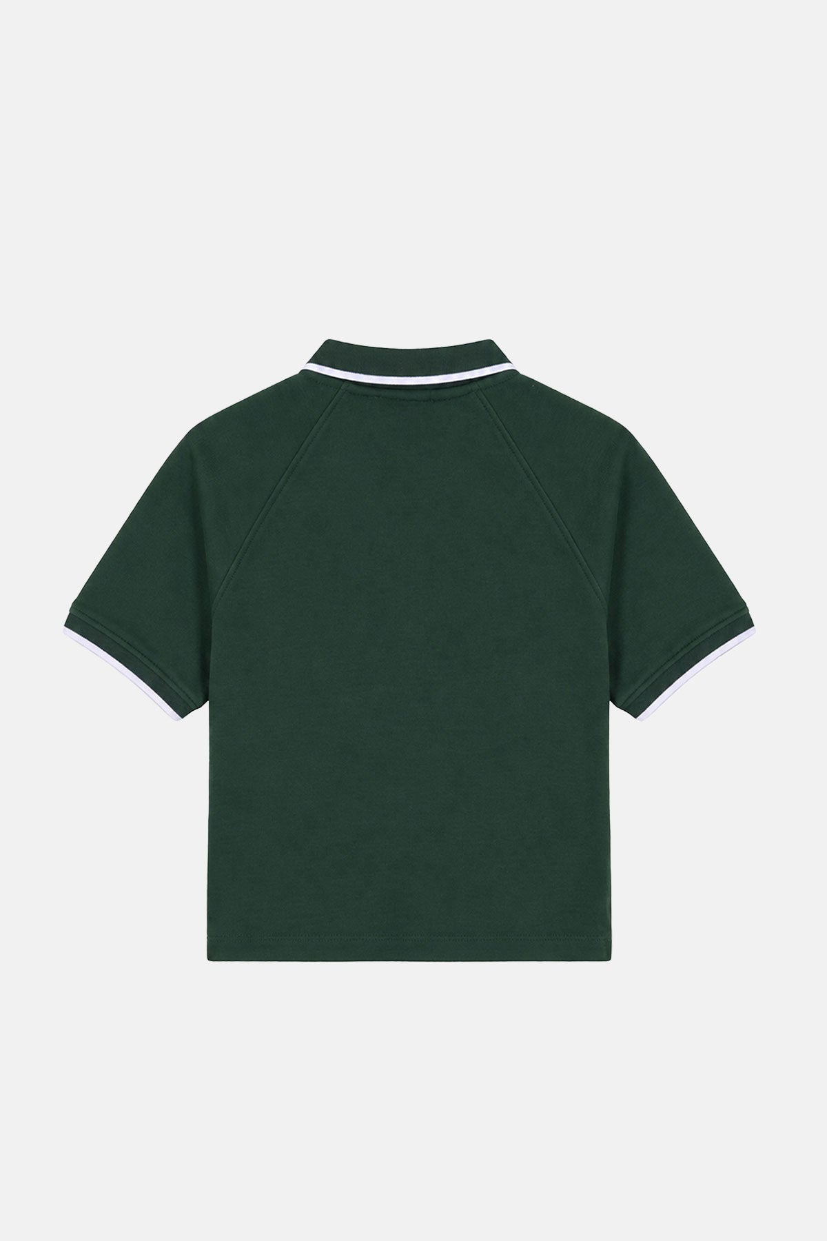 OAKBERRY Polo Yaka Crop T-shirt - Petrol Yeşili