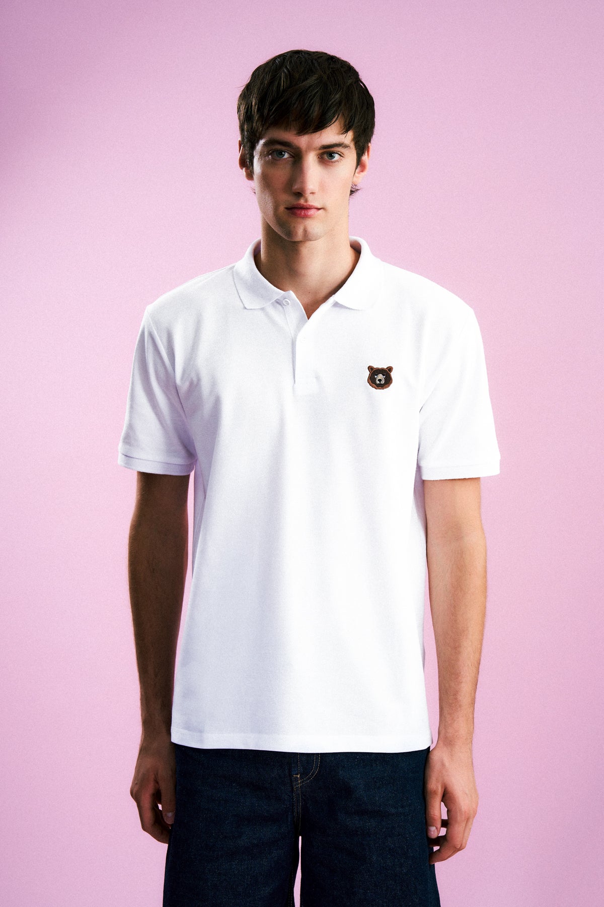 Bozayı Polo Yaka T-Shirt - Beyaz