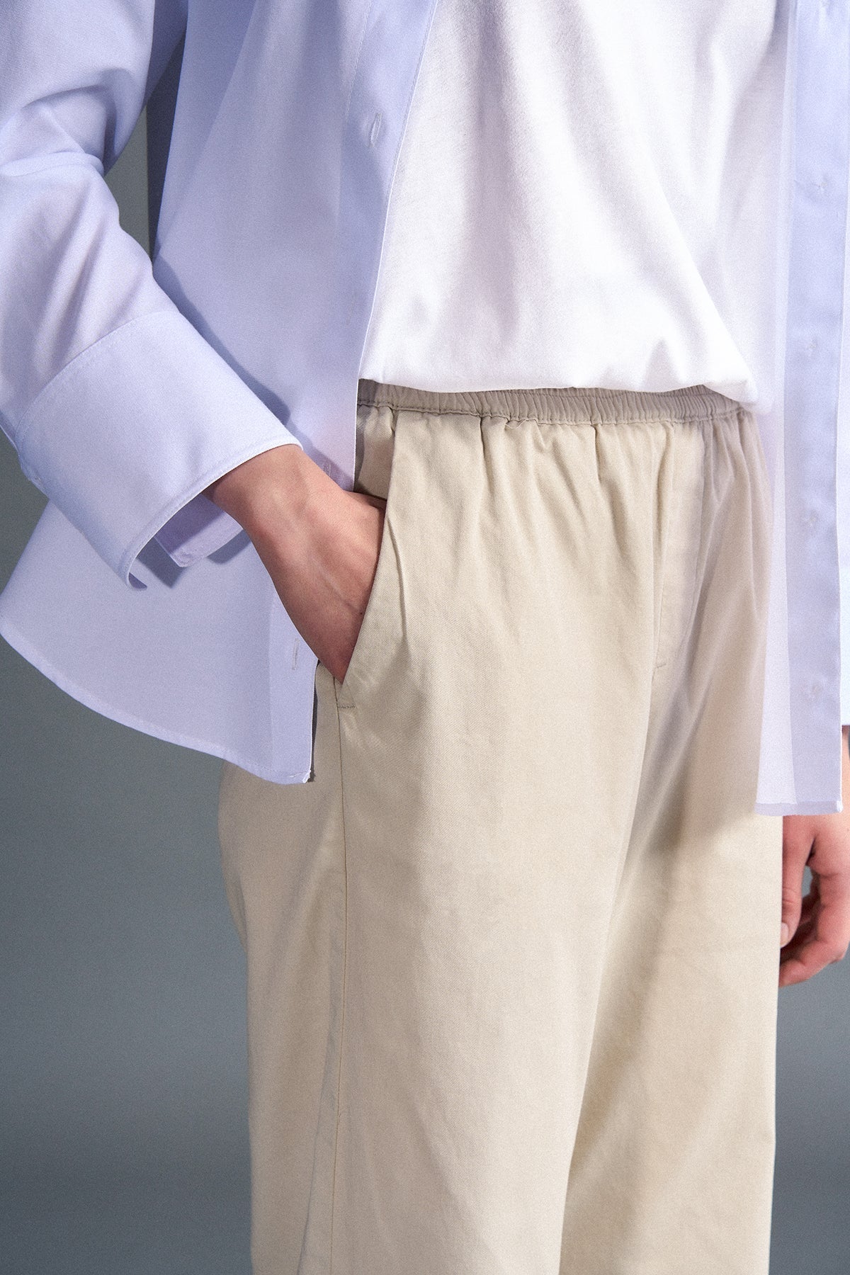 Relaxed Fit Kadın Pantolon - Bej