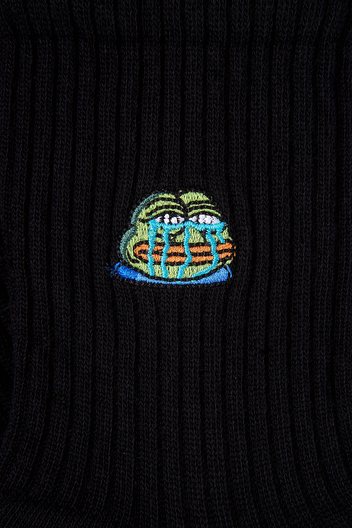 Crying Pepe Havlu Çorap - Siyah