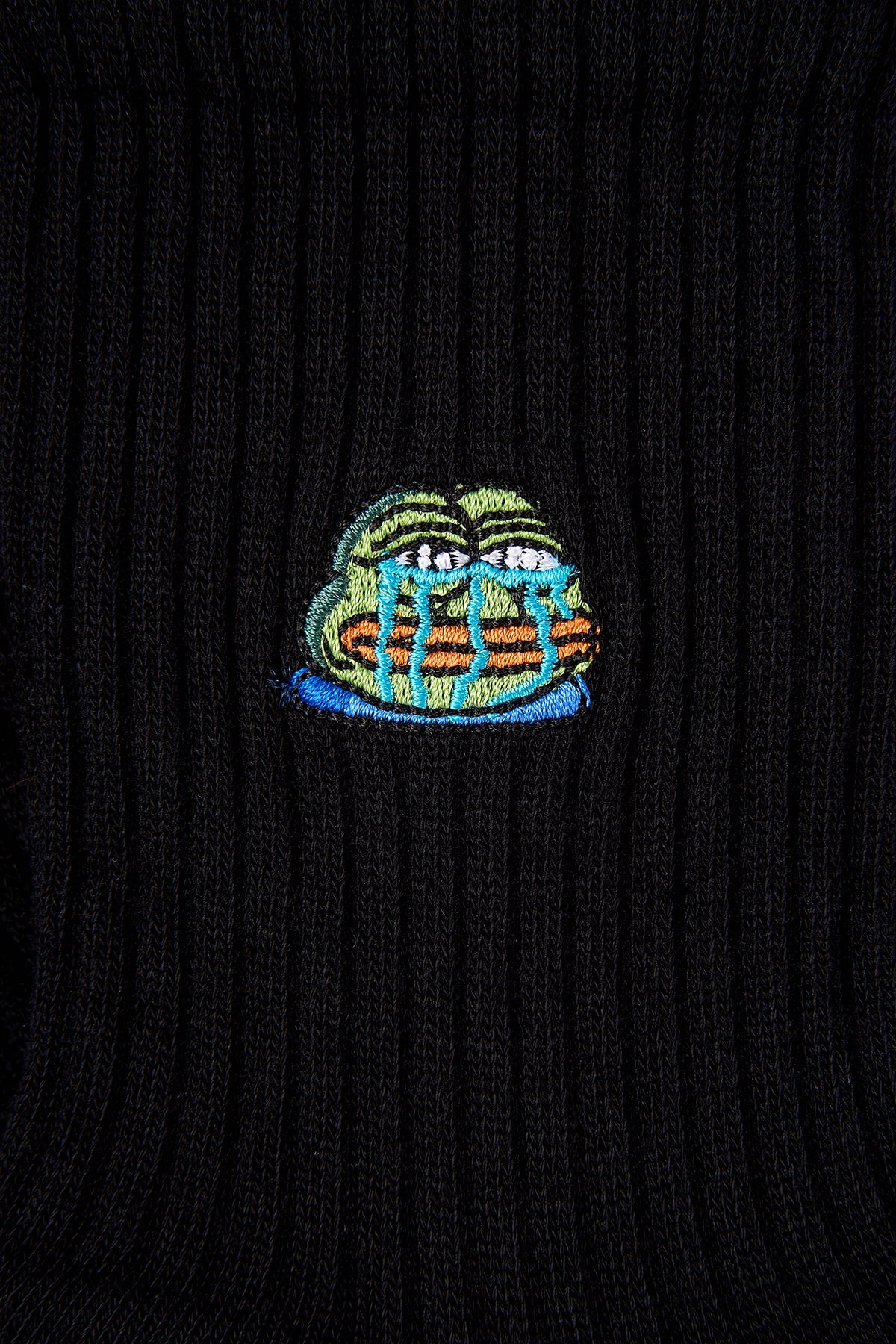 Crying Pepe Havlu Çorap - Siyah