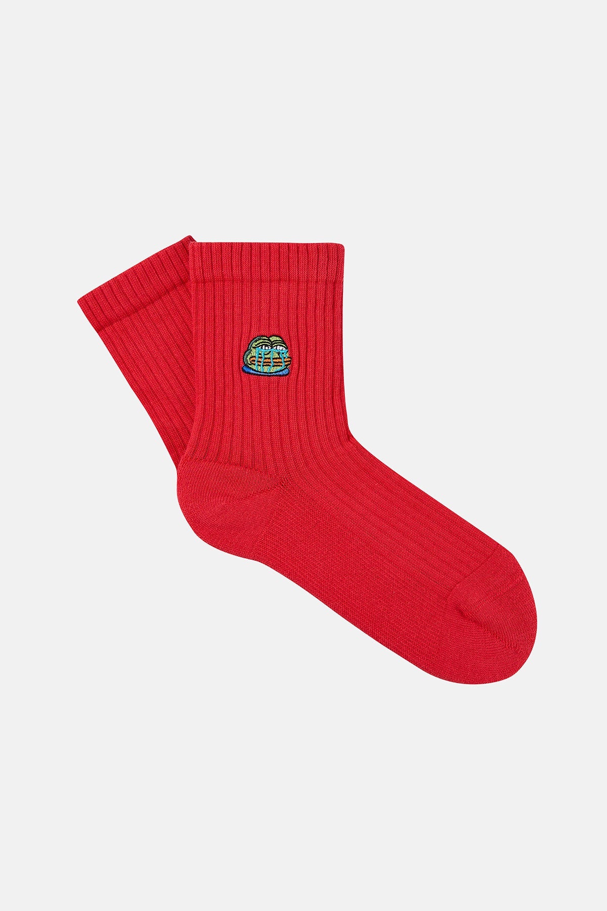 Crying Pepe Havlu Çorap - Kırmızı