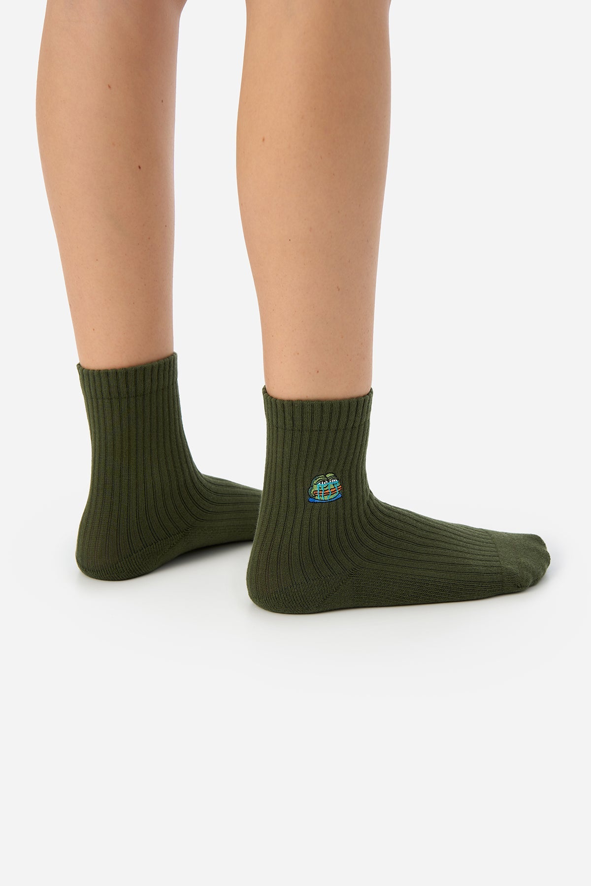 Crying Pepe Havlu Çorap - Yeşil